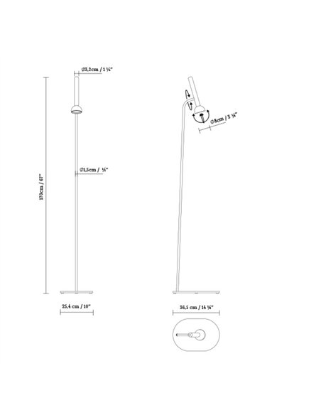 Berry F floor lamp - B.lux - Adjustable magnetic head