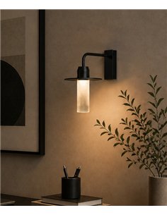 Beira W wall light - B.lux - Glass design with metal arm and soft LED light