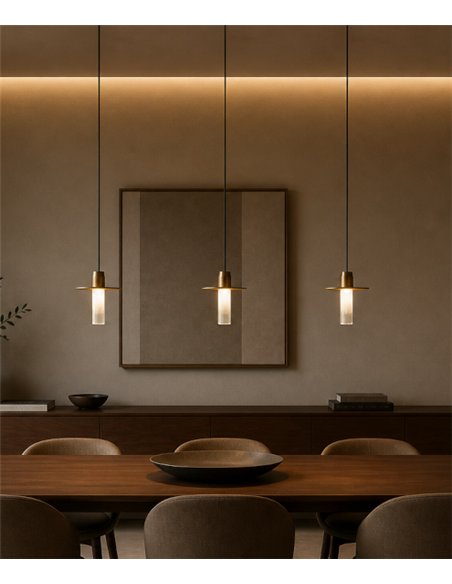 Beira S160 pendant light - B.lux - Cylindrical glass pendant with focused light