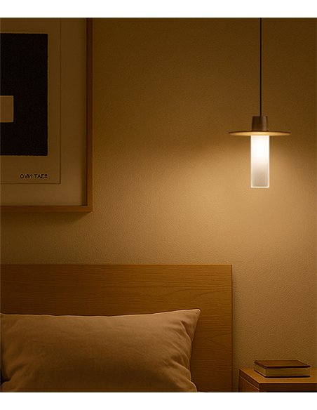 Beira S160 pendant light - B.lux - Cylindrical glass pendant with focused light