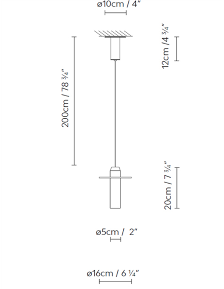 Beira S160 pendant light - B.lux - Cylindrical glass pendant with focused light