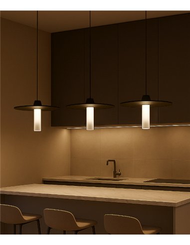 Beira S450 pendant light - B.lux - Decorative design with cylindrical glass and circular shade