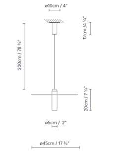 Beira S450 pendant light - B.lux - Decorative design with cylindrical glass and circular shade 2