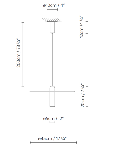 Beira S450 pendant light - B.lux - Decorative design with cylindrical glass and circular shade