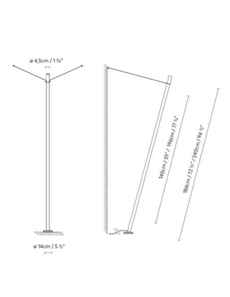 Solid Outdoor Angle outdoor floor lamp - B.lux - Angled tubular design with darklight optics for terraces and gardens