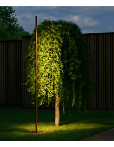 Solid FB outdoor floor lamp - B.lux - Vertical tubular design with circular base and darklight optics