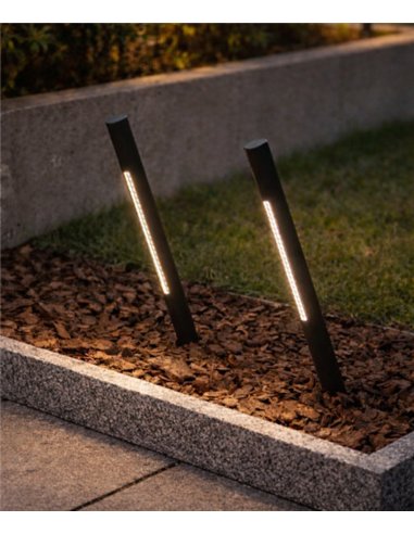 Solid outdoor bollard light - B.lux - Angled tubular design with darklight optics