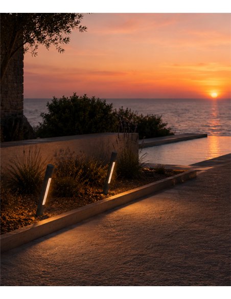 Solid outdoor bollard light - B.lux - Angled tubular design with darklight optics