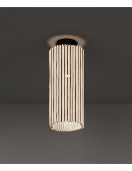 Núa Small ceiling light – a-emotional light – Cylindrical vertical metal mesh design
