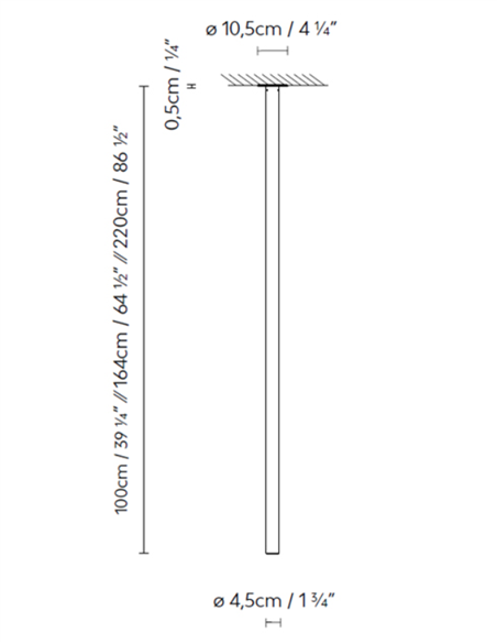 Solid C ceiling light - B.lux - Industrial-style vertical tubular design with darklight optics