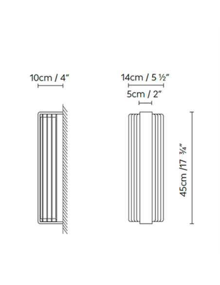 Myn W Reflector wall light - B.lux - 45 cm linear design with indirect lighting