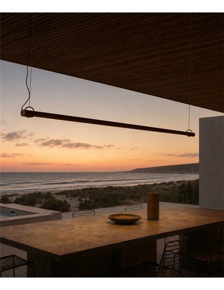 Solid Outdoor SH outdoor pendant light - B.lux - Linear tubular pendant with darklight optics for terraces and porches