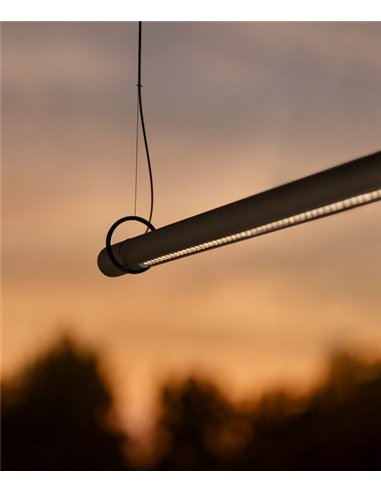 Solid Outdoor SH outdoor pendant light - B.lux - Linear tubular pendant with darklight optics for terraces and porches