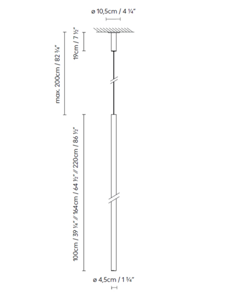 Solid SV pendant light - B.lux - Industrial-style vertical pendant in 3 sizes
